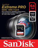 Cartão de Memória Sandisk SD Extreme Pro 170mb/s 64GB